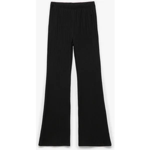 Viskon Karışımlı Beli Lastikli Ispanyol Paça Pantolon