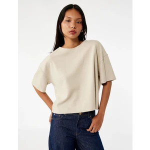 Kısa Kollu Bisiklet Yaka Basic Oversize Tişört