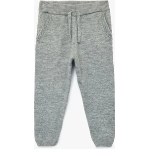 Beli Bağcıklı Basic Triko Pantolon