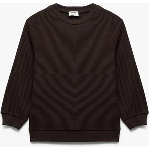 Pamuklu Uzun Kollu Bisiklet Yaka Basic Okul Sweatshirt