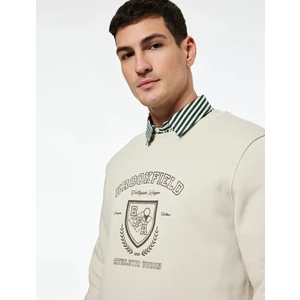 Uzun Kollu Bisiklet Yaka Baskılı Sweatshirt