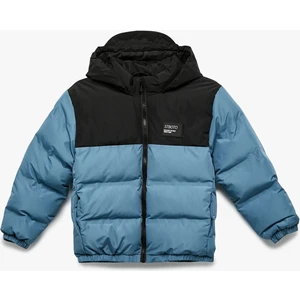 Fermuarlı Kapşonlu Şişme Mont