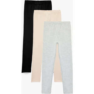 Beli Lastikli Basic 3'lü Tayt Seti