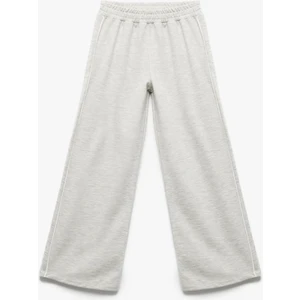 Şardonlu Biyeli Geniş Paça Eşofman Altı