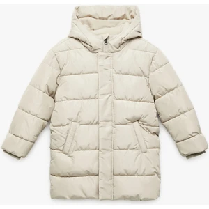 Uzun Kollu Cepli Kapşonlu Şişme Mont