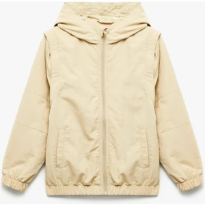 Uzun Kollu Fermuarlı Basic Kapşonlu Ceket