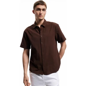 Kısa Kollu Pamuklu Regular Fit Klasik Gömlek