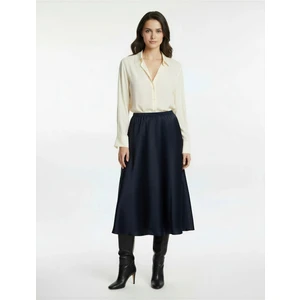 Standart Bel Regular Fit Saten Midi Etek