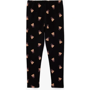 Beli Lastikli Ayıcık Baskılı Pamuklu Tayt