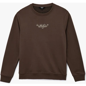 Uzun Kollu Bisiklet Yaka Baskılı Sweatshirt