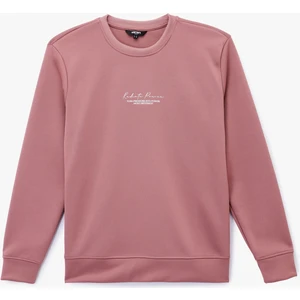 Uzun Kollu Basic Bisiklet Yaka Baskılı Sweatshirt