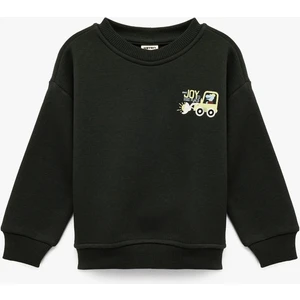 Uzun Kollu Bisiklet Yaka Baskılı Sweatshirt