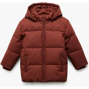 Fermuarlı Kapüşonlu Cep Detaylı Şişme Mont