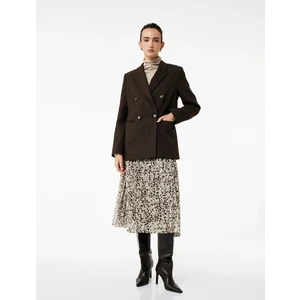 Desenli Piliseli Midi Şifon Etek