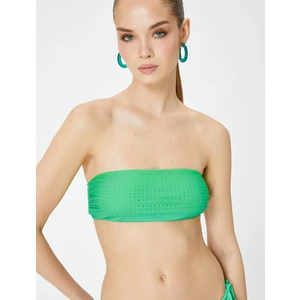 Straplez Taş Baskılı Bikini Üstü