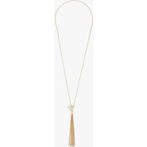 Zincir Püskül Detaylı Çelik Kolye