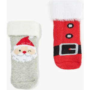 Noel Baba Baskılı 2'li Yılbaşı Çorabı