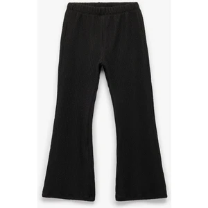 Beli Lastikli Dokulu  Basic Ispanyol Paça Pantolon