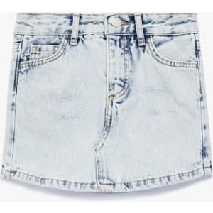 Pamuklu Slim Fit Cepli Denim Şort Etek