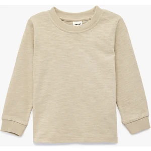 Pamuklu Uzun Kollu Bisiklet Yaka Basic Tişört