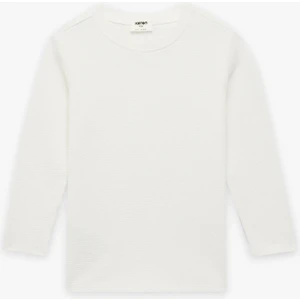 Pamuklu Uzun Kollu Bisiklet Yaka Basic Tişört