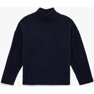 Dik Yaka Uzun Kollu Oversize Triko Kazak