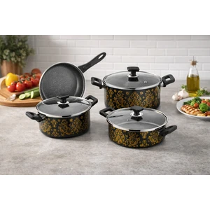 Net Çelik Star 7 Parça Granit Tencere Seti