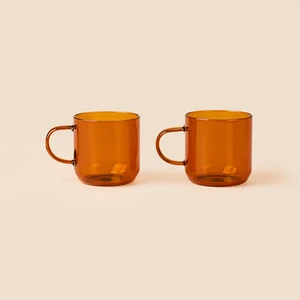 2'li Cam Kupa - Amber - 380 ml