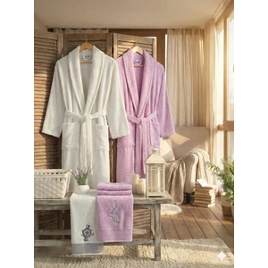 Zena Krem Leylak Havlulu Bornoz