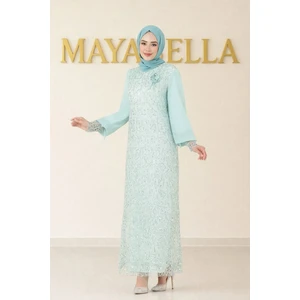 Maya Bella Şifon Pul Payetli Tesettür Abiye