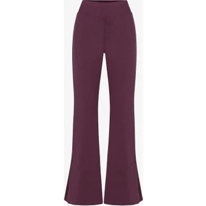 Bordo İspanyol Paça(Flare) Yırtmaçlı Modal Pantolon