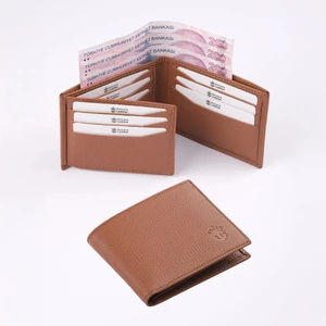 Ancora Leather Hakiki Deri Erkek CÜZDAN-26500-TABA