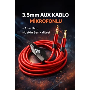 Ultra Mikrofonlu Aux Kablo 1 Metre