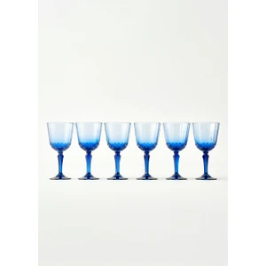 Bella Maison Colore Kesme Kadeh 6'lı Mavi (310 cc)