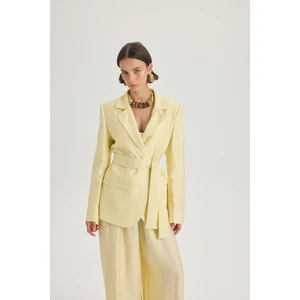 Arisa Kemer Detay Sarı Blazer Ceket