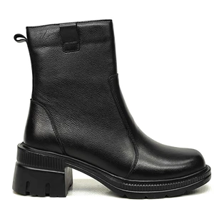 Kadın Hakiki Deri Topuklu Fermuarlı Bot