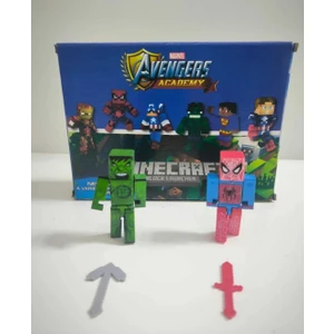Oyuncak Minecraft 2 Figür 2 Parça Aksesuarlı