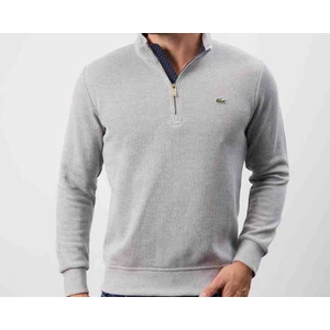 Fermuar Yaka Extra Dar Gri Sweatshirt