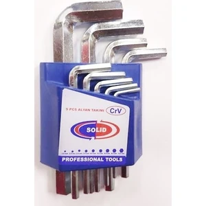 9 Parça Düz Alyan Anahtar Takımı Chrome-Vanadyum Çelik 9 Parça Allen Düz Kısa Set