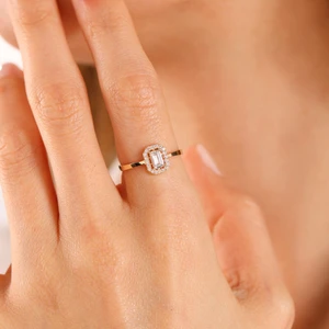 Sembol Gold Sarı Altın Baget Yüzük