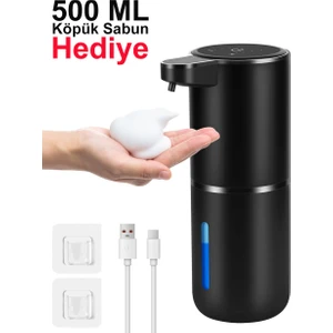 Sensörlü USB Şarjlı Köpük Sabunluk Siyah / GT-SD03S
