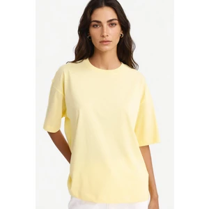 %100 Pamuk Oversize Basic Tişört C0099AX25AU