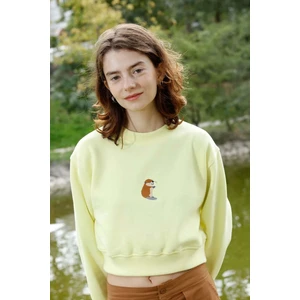 Reflect Studio Yavru Kunduz Supersoft Crop Sweatshirt - Sarı