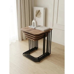 4'lü Tekerlekli Modern Zigon Sehpa