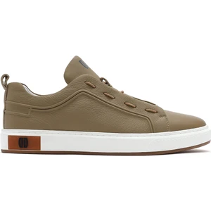 Erkek Bej Deri Sneaker 26SFD691218