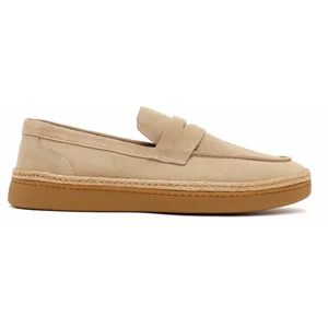 Erkek Bej Süet Deri Loafer 26SFD631810