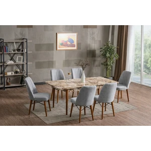 Yonga concept Luna 6 Sandalyeli Mutfak Masa Takımı Gri