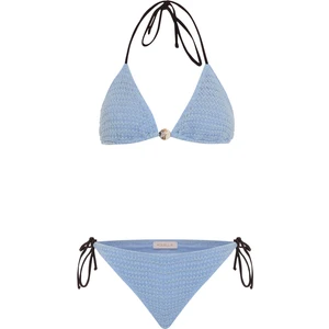 Triko Bebe Mavisi Üçgen Bikini