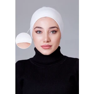 Beyaz Likralı Kaymayan Bone