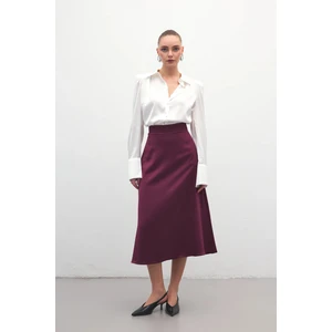 Midi Boy Saten Etek - Mürdüm